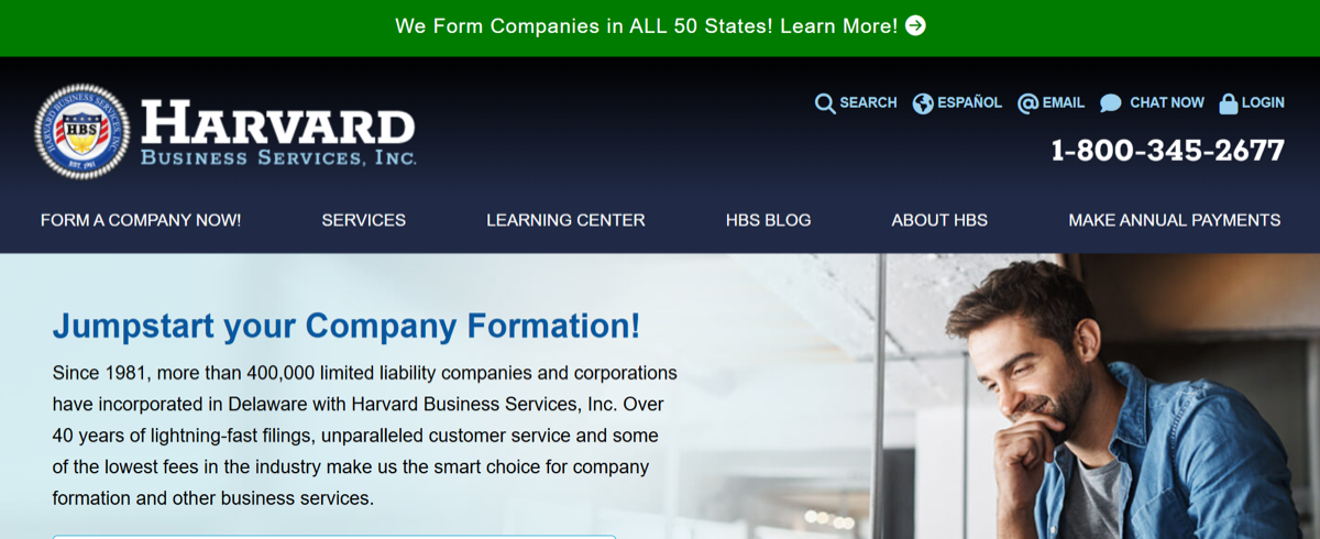 3. Harvard Business Services, Top 10 LLC Formation Service Companies for Delaware in 2026