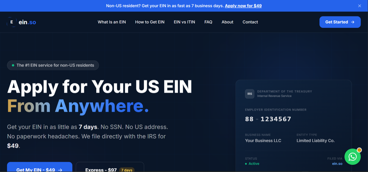 1. EIN.so, Top 10 Online EIN Service Companies in 2026