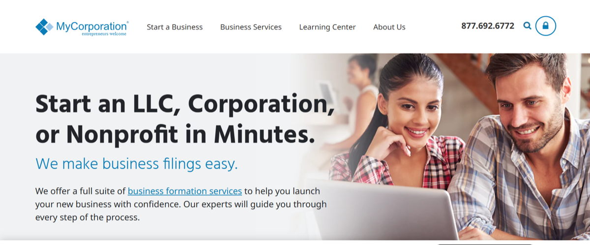 10. MyCorporation, Top 10 LLC Formation Service Companies for Wyoming in 2026